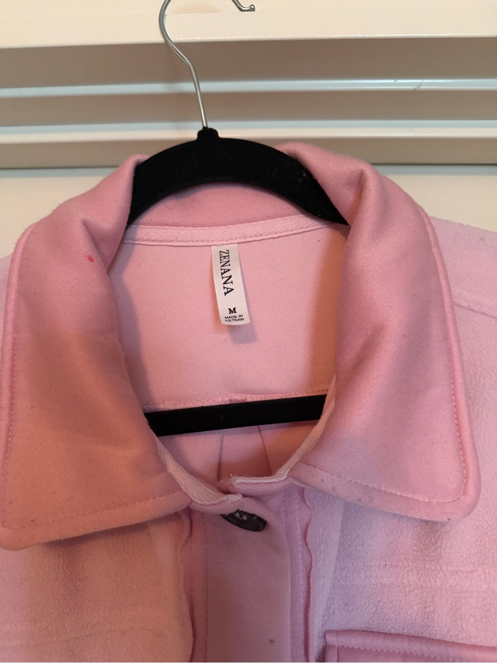 Zenana Outfitters Light Pink Button-Front fleece Jacket - Picture 2 of 4